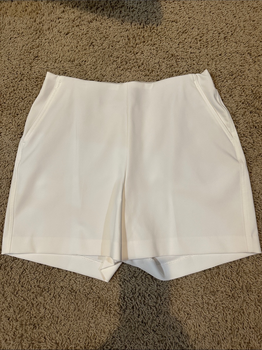 Rachel Zoe White High-Waist Tailored Shorts